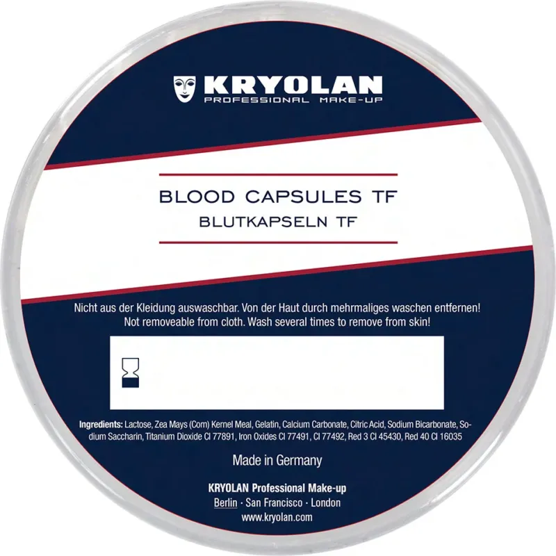 KRYOLAN Blutkapseln TF – Effektkapseln für blutroten Speichel, 10stk., verpackung