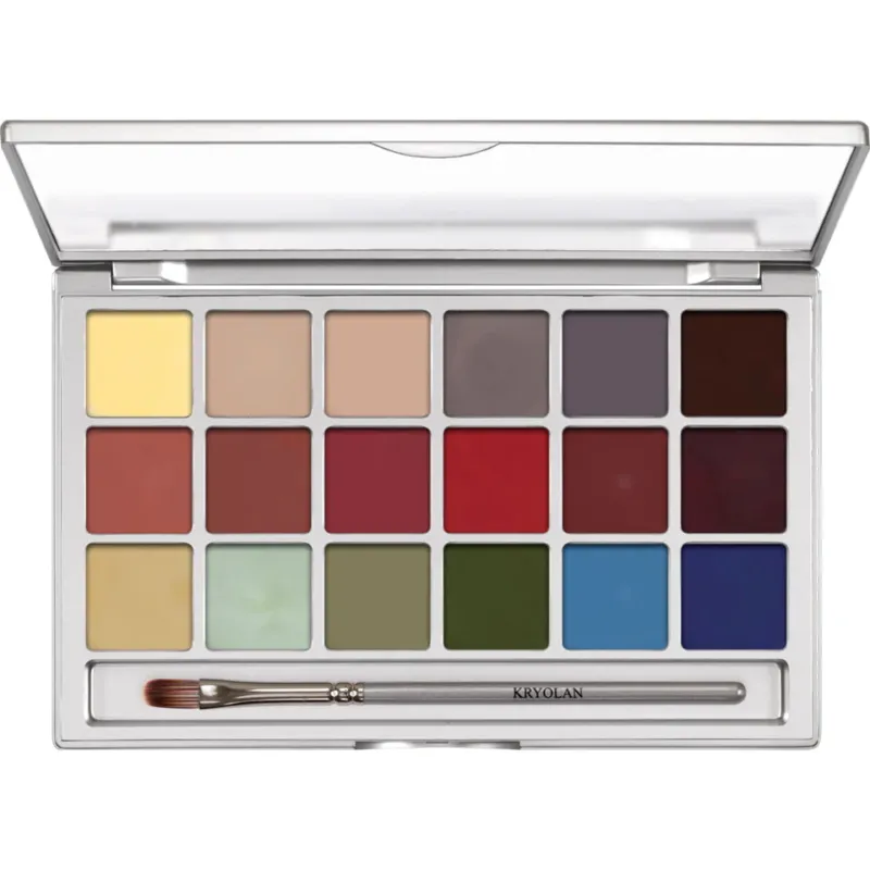 KRYOLAN Coloring Vision Palette 18 Farben effects – Supracolor Creme-Foundation, 45g, offen