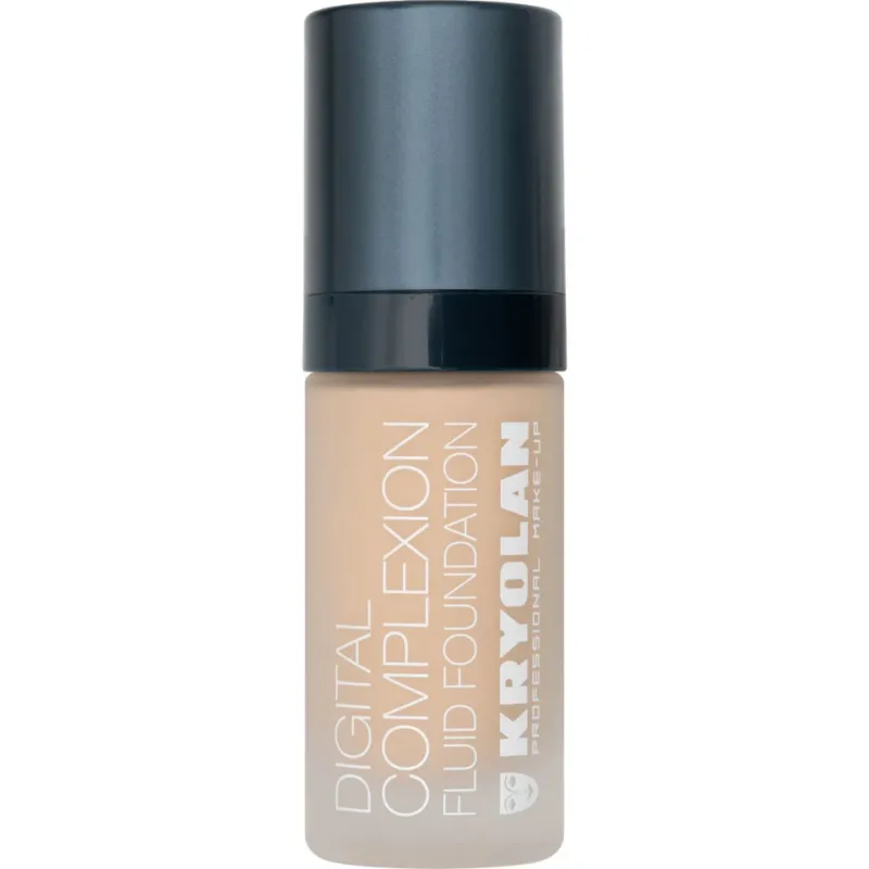 KRYOLAN Digital Complexion Fluid Foundation O14 – Selbstfixierendes, veganes HD-Make-up mit Airbrush-Effekt, 30ml, Pumpspender0