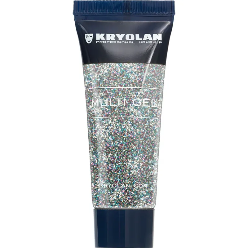 KRYOLAN Multi Gel Glitter grob multicolor – Glitzer-Gel für Haut & Haare, 10ml, Tube