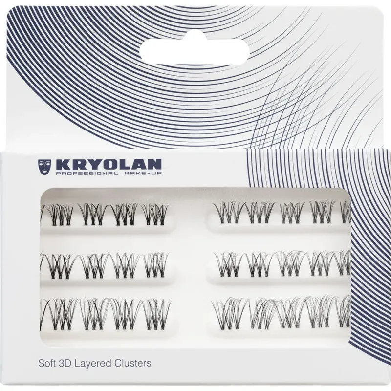 KRYOLAN Soft 3D Layered Clusters – natürliche 3D Wimpern, -, Verpackung