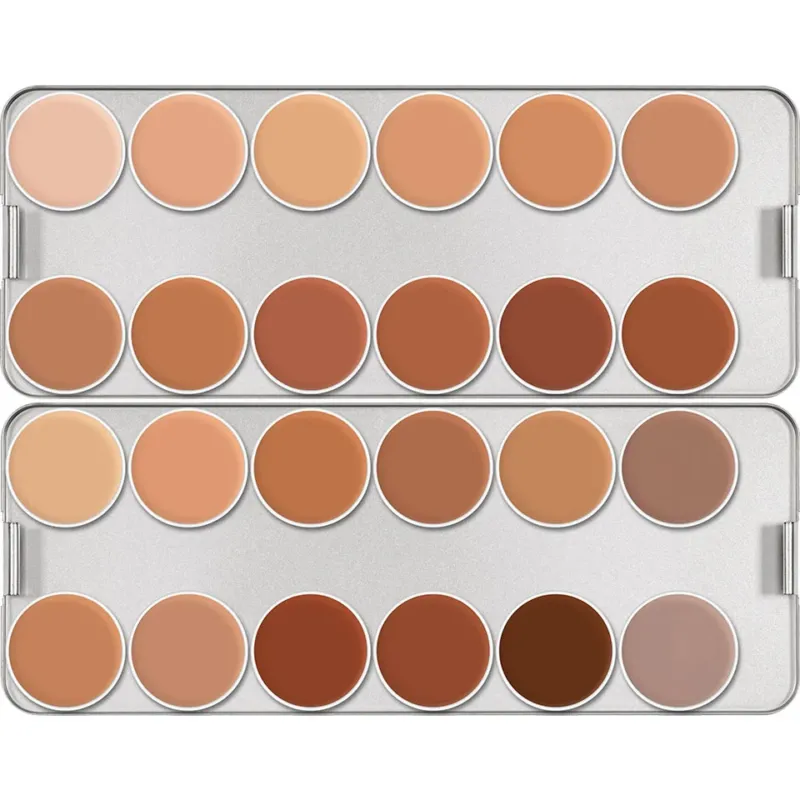 KRYOLAN Spezialteint für Gummiplastiken Palette 24 Farben - Hautfarben – für Latex und Maskenbau, 80ml