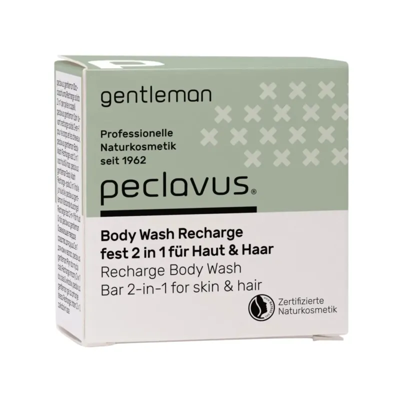 PECLAVUS gentleman Body Wash Recharge fest 2 in 1 für Haut & Haar, 80g, Umverpackung