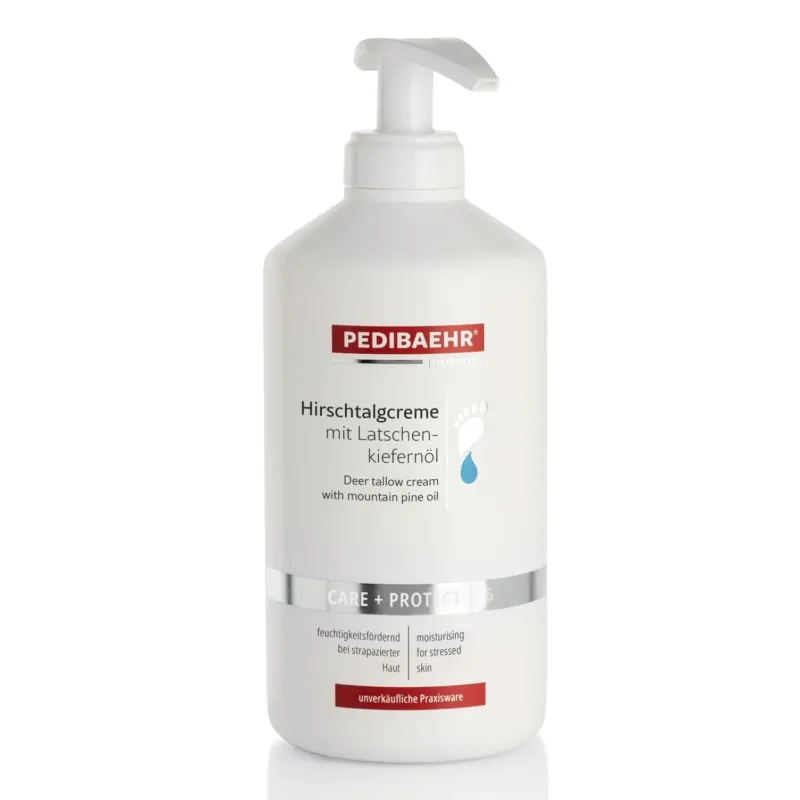 PEDIBAEHR Hirschtalgcreme mit Latschenkiefernöl – intensive Pflege bei Hornhaut, 500ml, Pumpspender