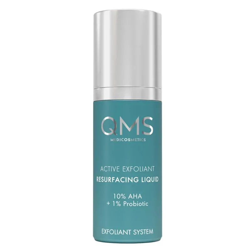 QMS Active Exfoliant Resurfacing Liquid 10% AHA + 1% Probiotic, 30ml, Spender