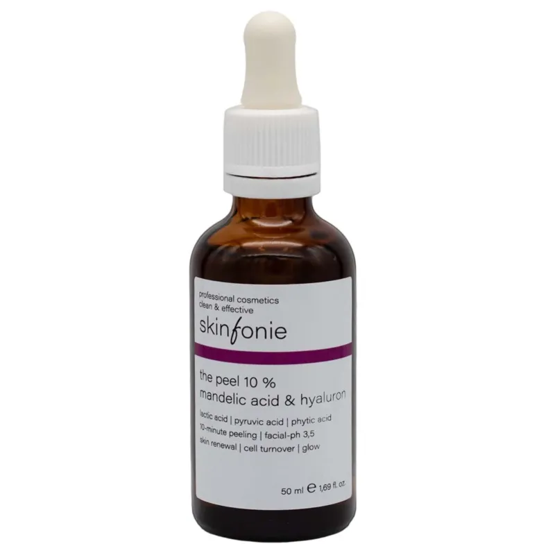 SKINFONIE the peel 10 % mandelic acid & hyaluron – AHA-Peeling, 50ml, Pippetenflasche