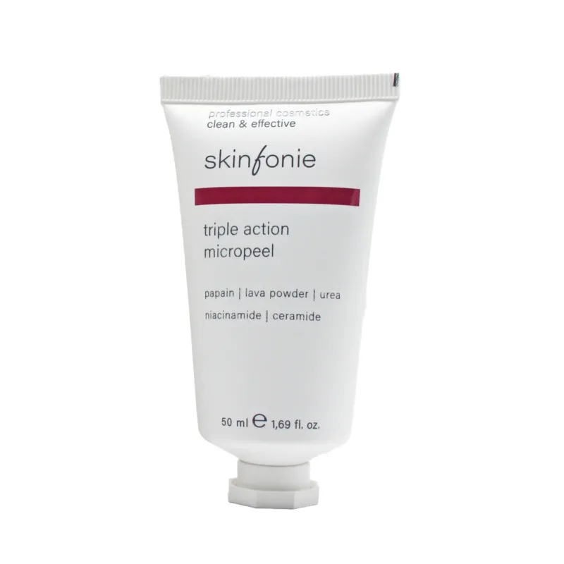 SKINFONIE triple action micropeel – 3-fach-Peeling mit Enzymen, Vulkanerde & AHA, 50ml, Tube