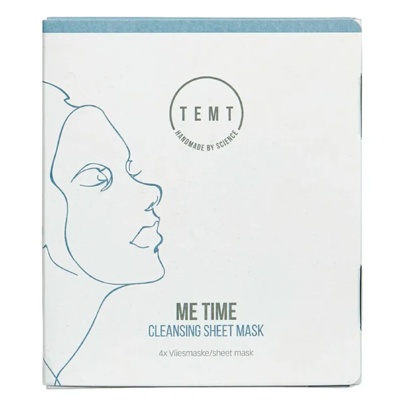 TEMT Me Time Cleansing Sheet Mask – mit Aktivkohle, 4Stk, Umkarton