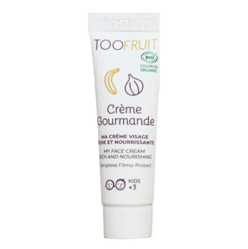 TOOFRUIT Gourmet Cream Gesichtscreme Banane - Feige – Reisegröße, 10ml, Tube