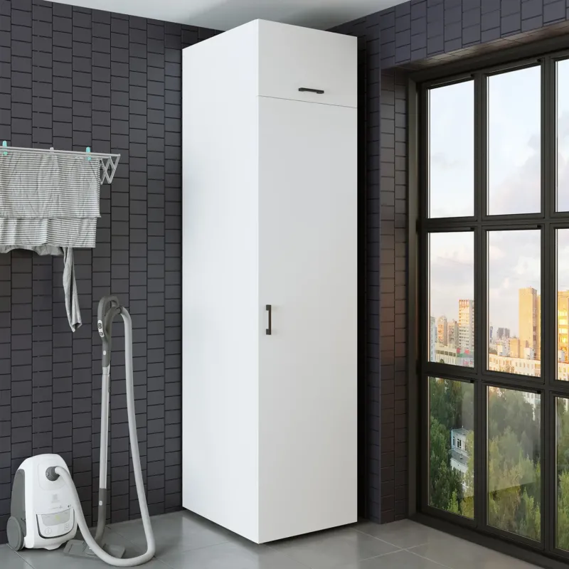 Roomart Hochschrank 60 cm für Waschküche, 205 cm hoch, Soft-Close, in 3 Farben