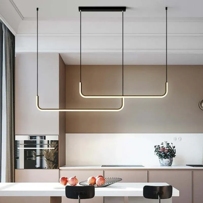 Modern LED Pendant Light Geometric Linear Design - Product showcase