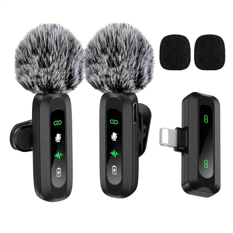 Wireless Lavalier Microphone Dual USB-C Recording System - Product showcase