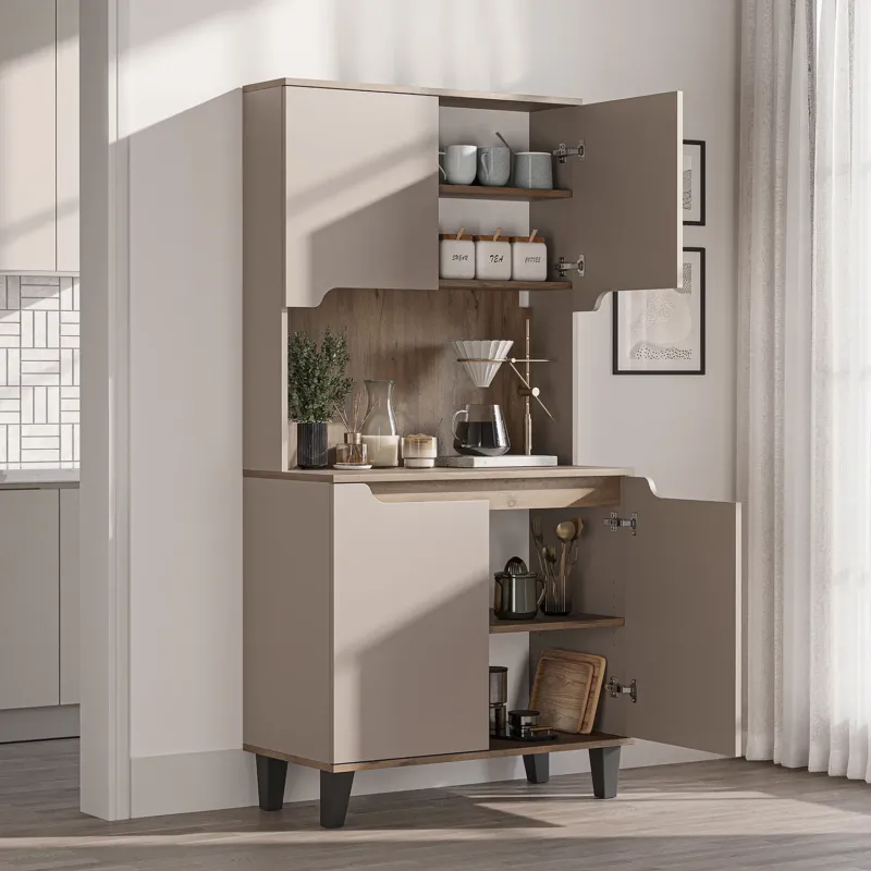 Roomart Küchenschrank DEFNE, 182 cm, mit offener Nische für Kaffeemaschine, in 5 Farben