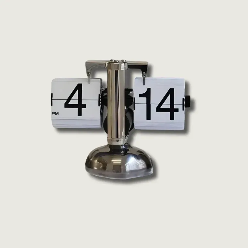 Retro Flip Clock Stainless Steel Minimalist Design - Product showcase