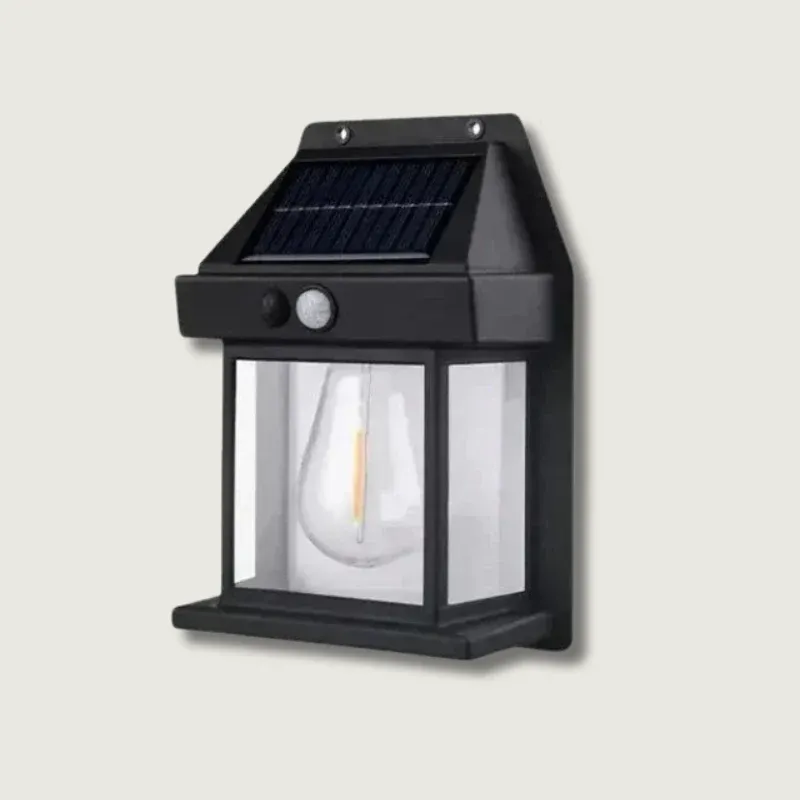 Vintage Solar Wall Light Motion Sensor LED Lantern - Product showcase