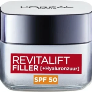 L'Oréal Paris Revitalift Filler Anti-Aging Dagcrème SPF50 - 50ml - Gezichtsverzorging met hyaluronzuur - Verpakking beschadigd