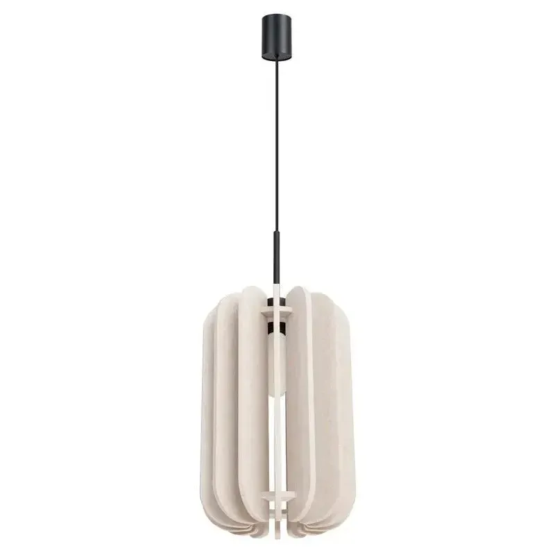 Pendelleuchte Mula mit Filzschirm in Fächerform Beige – moderne Hängeleuchte