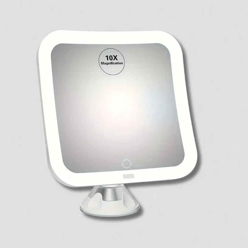 LED Magnifying Mirror 10X Touch Control with Suction Mount - Product showcase