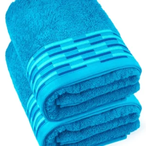 Duschtuch 2er Set 70x140 cm Blau - Aquamarin, Lugano Badetücher