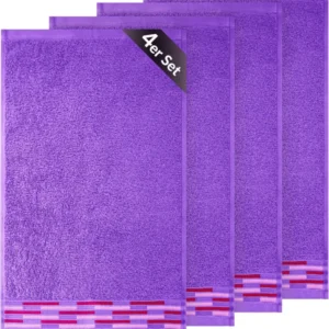 Gäste Handtuchset 30x50 cm Lila - Lavendel, Lugano 4 Stück kleine Handtücher