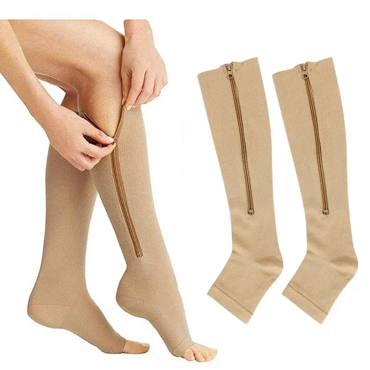 Compression Stockings Open Zip Design for Easy Wear - Product showcase