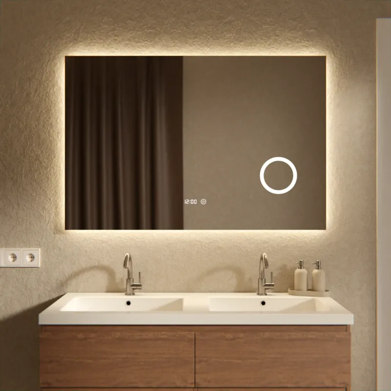 Badezimmerspiegel - 120x80cm - Rahmenlos - Rechteck