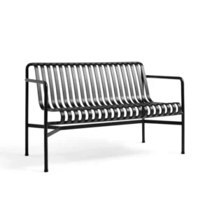 Palissade Dining Bench mit Armlehnen, anthrazit von HAY
