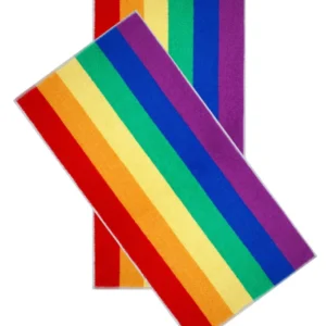 Regenbogen 2er Handtuchset, Bunte Frotteetücher 50x100 cm
