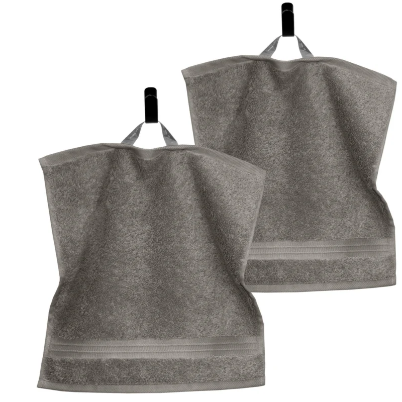 Seiftuch 30x30 cm, 2er Set Waschlappen Grau - Dunkelgrau