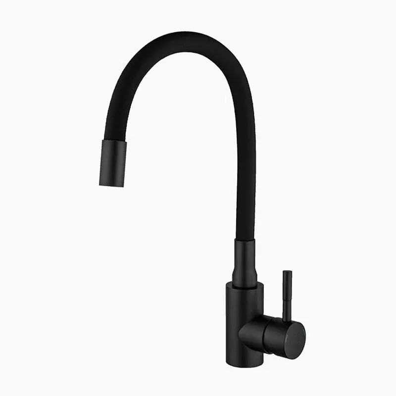 Modern Kitchen Faucet Flexible Gooseneck Matte Black - Product showcase