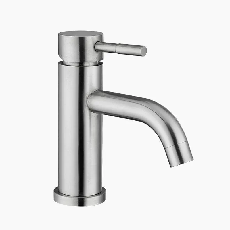 Modern Bathroom Faucet Brushed Stainless Steel Single Handle - Product showcase