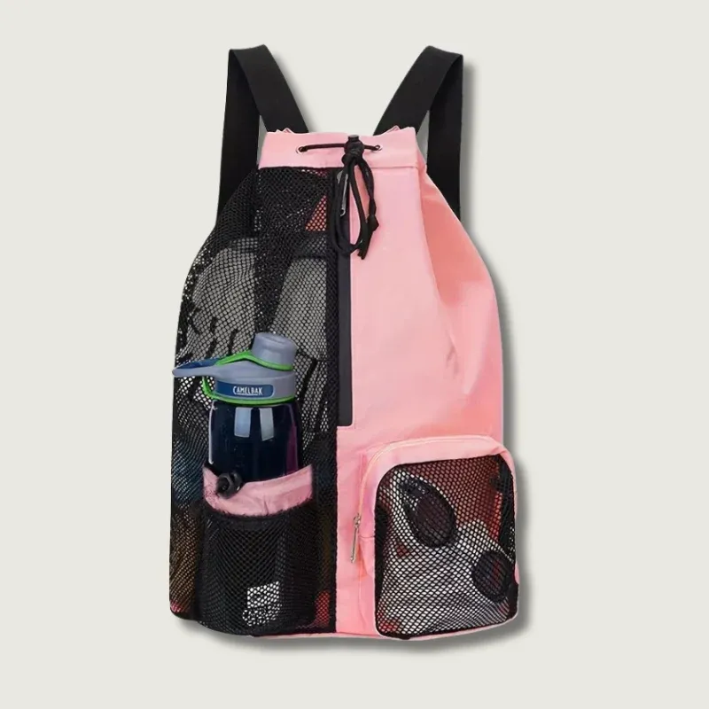 Mesh Sports Backpack Ventilated Storage With Water Bottle Holder - Product showcase