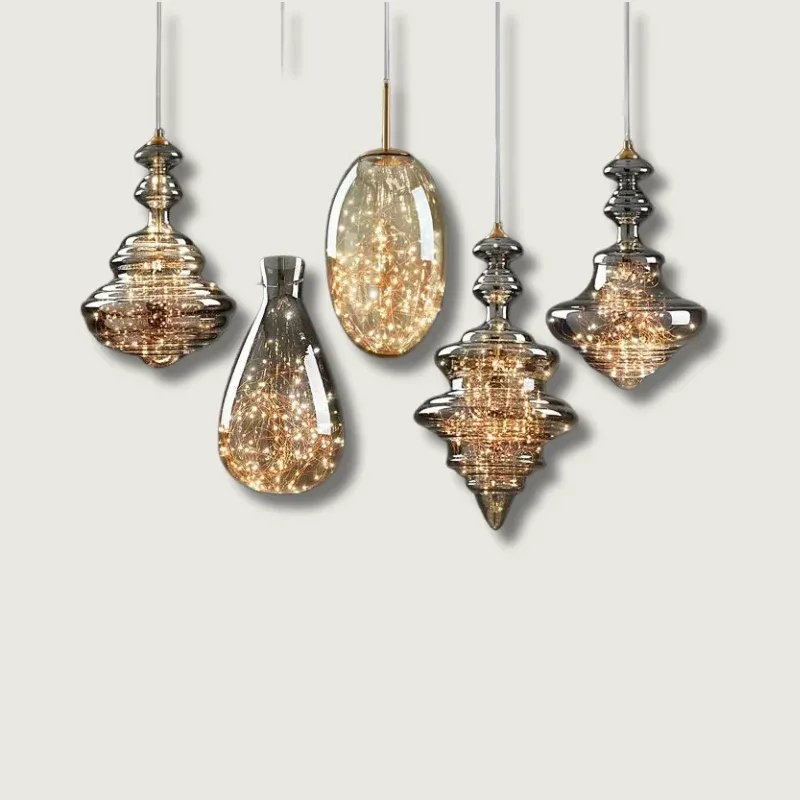 Modern Glass Pendant Light Smoked Grey LED Collection - Product showcase