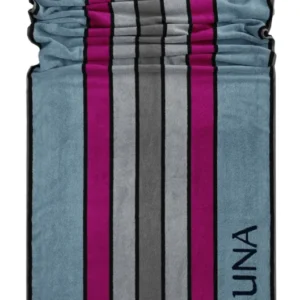 XL Premium Saunahandtuch 80x200 cm, Taubenblau - Fuchsia - Grau
