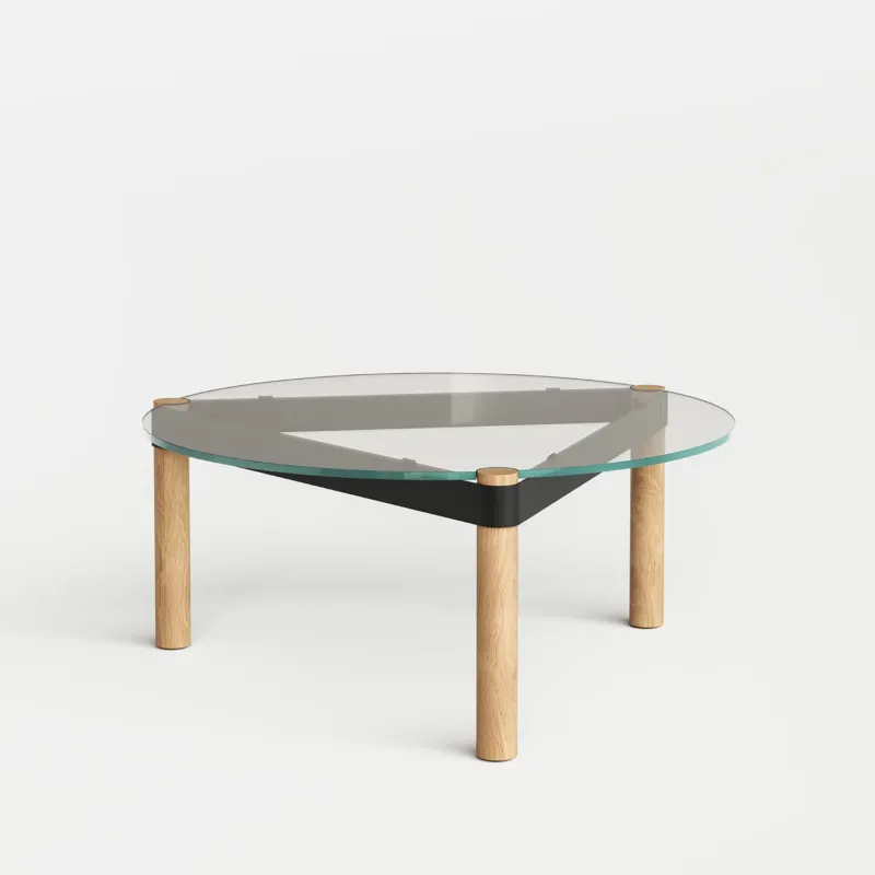 Table basse ronde DISC Ø 80cm - verre transparent
