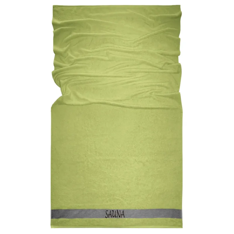 Wellness Frottee Saunatuch 100x200 cm, Lima XXL Sauna Handtuch Grün - Salbei
