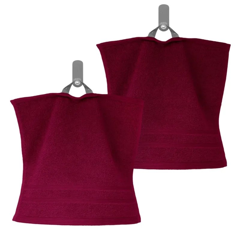 Waschlappen 30x30 cm 2er Rot - Kirsch