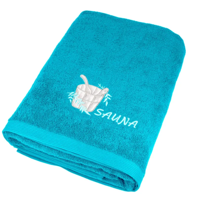 XXL Saunahandtuch 100x200 cm Lillby Blau - Aquamarin