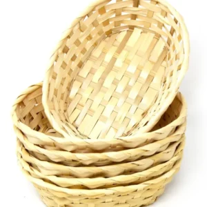 Bambus Körbchen in 6er Set Oval 18x13 cm