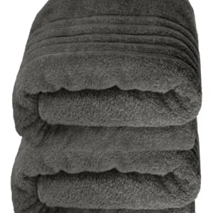 Saunahandtuch groß 80x200 cm 2er Set Grau - Anthrazit