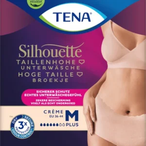TENA Silhouette Plus - high waist incontinentiebroekjes - Crème - M - 9 stuks