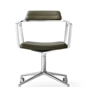 VIPP452 Swivel Chair m/Rollen, bosco Grün Leder von Vipp