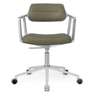 VIPP453 Swivel+ Stuhl m/Rollen, bosco grün Leder von Vipp