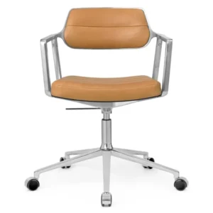 VIPP453 Swivel+ Chair m/Rollen, camel Leder von Vipp