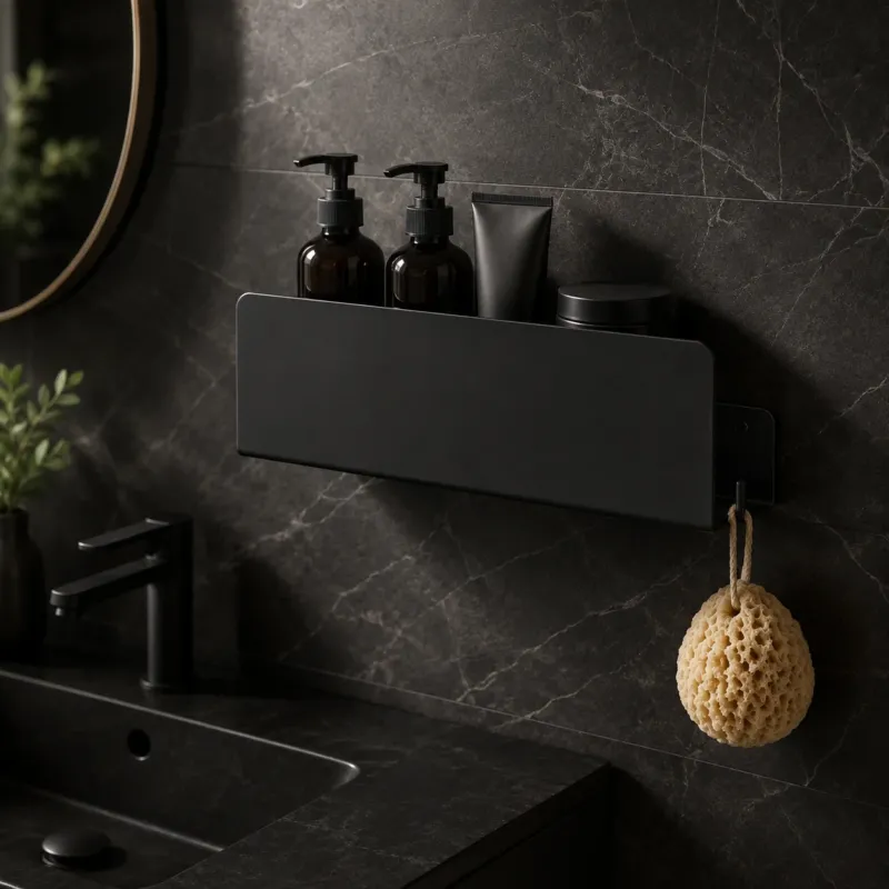Wandregal Badezimmer aus Aluminium – offen, stabil, wandmontiert
